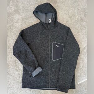 Mountain Hardwear Men’s Wool Blend Hooded Jacket Size Medium | Zip Pockets| EUC